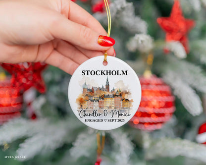Stockholm Engagement Ornament Custom Gift Souvenir Bauble Present