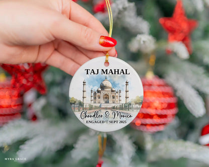 Taj Mahal Engagement Ornament Custom Gift Souvenir Bauble Present