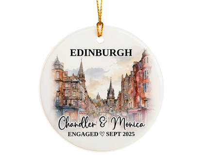 Edinburgh Engagement Ornament Custom Gift Souvenir Bauble Present