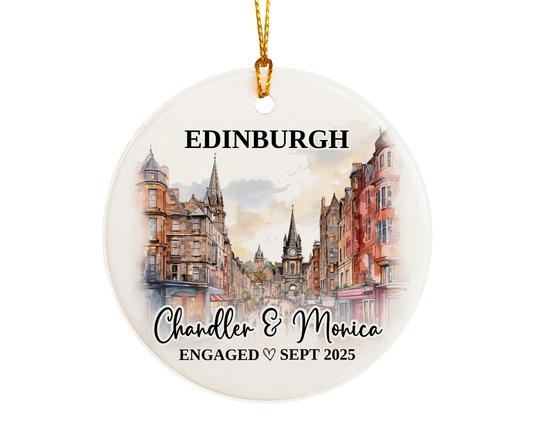 Edinburgh Engagement Ornament Custom Gift Souvenir Bauble Present