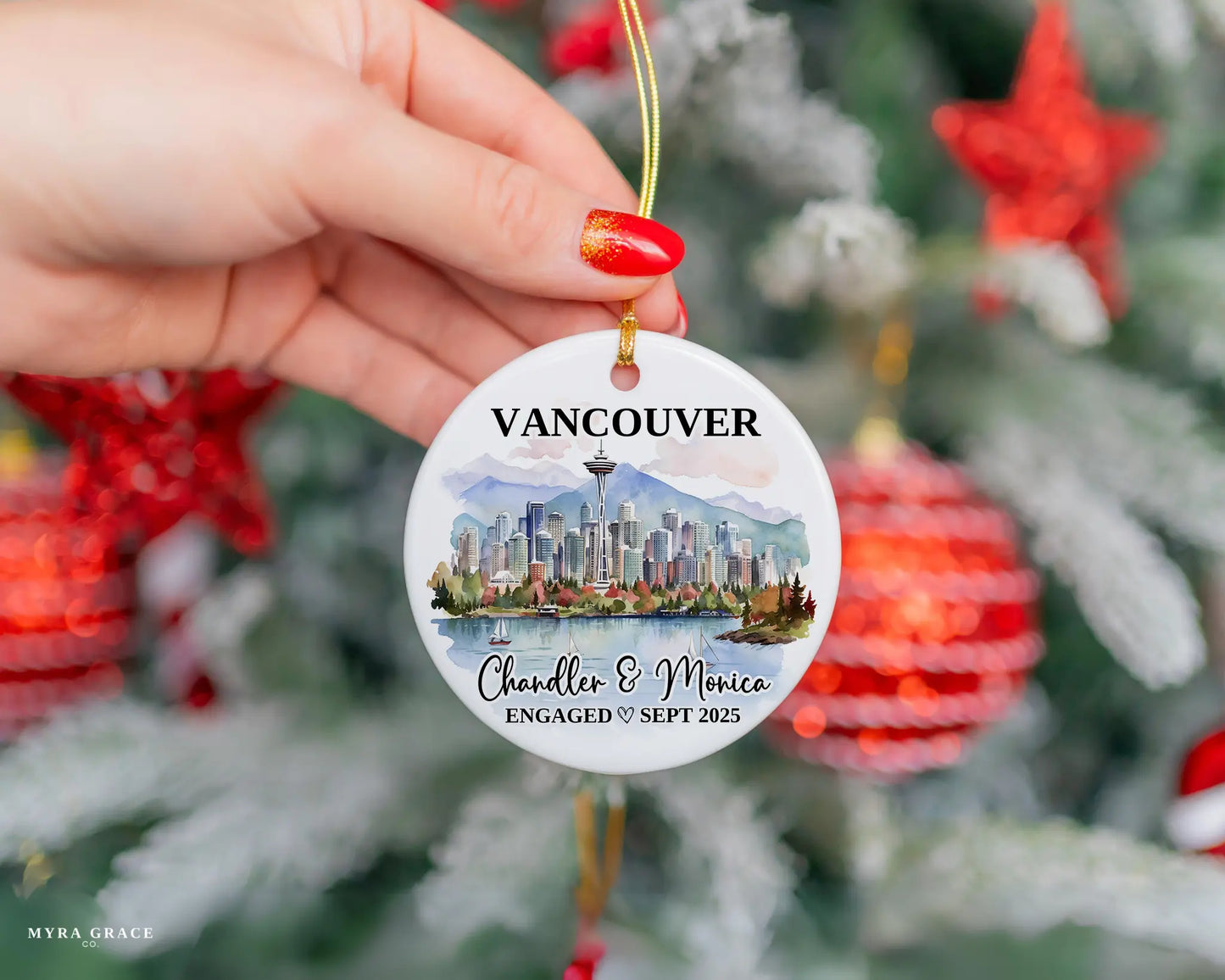 Vancouver Engagement Ornament Custom Gift Souvenir Bauble Present