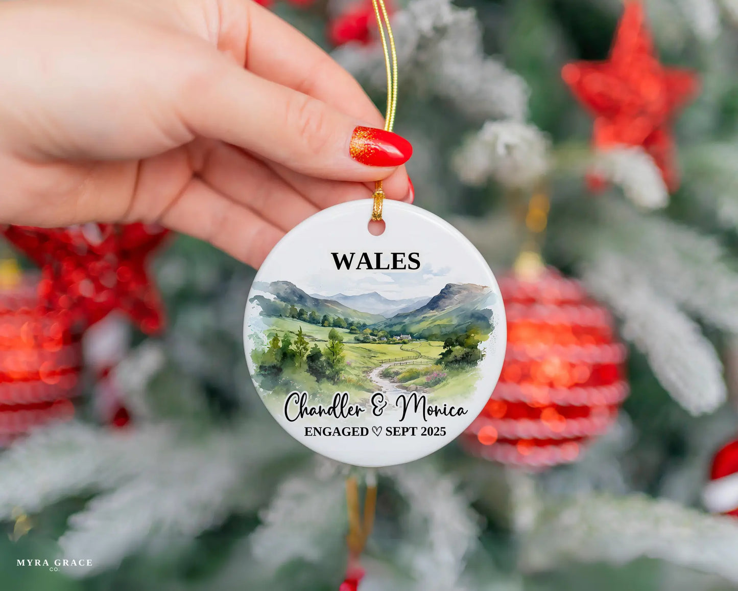 Wales Engagement Ornament Custom Gift Souvenir Bauble Present