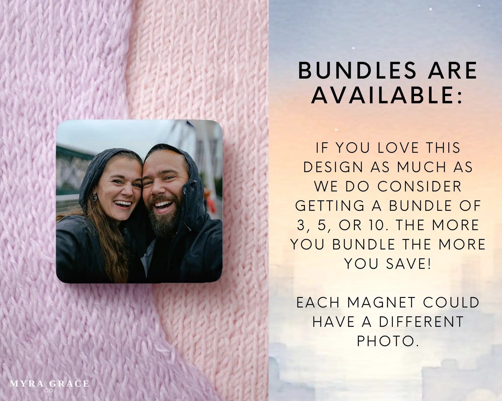 Couple Magnet Custom Personalized Gift Souvenir Present. Bundles are available