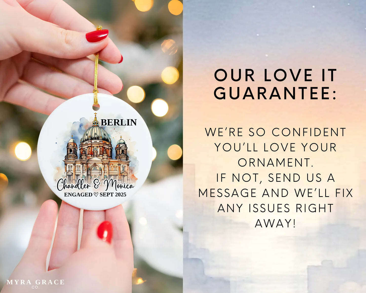 Berlin Engagement Ornament Custom Gift Souvenir Bauble Present. Love It