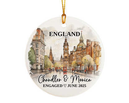 England Engagement Ornament Custom Gift Souvenir Bauble Present