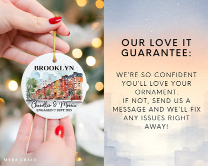 Brooklyn Engagement Ornament Custom Gift Souvenir Bauble Present. Love it