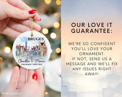 Bruges Engagement Ornament Custom Gift Souvenir Bauble Present. Love it