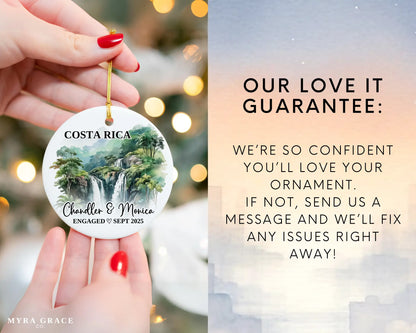 Costa Rica Engagement Ornament Custom Gift Souvenir Bauble Present. Love it