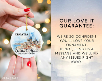 Croatia Engagement Ornament Custom Gift Souvenir Bauble Present. Love it
