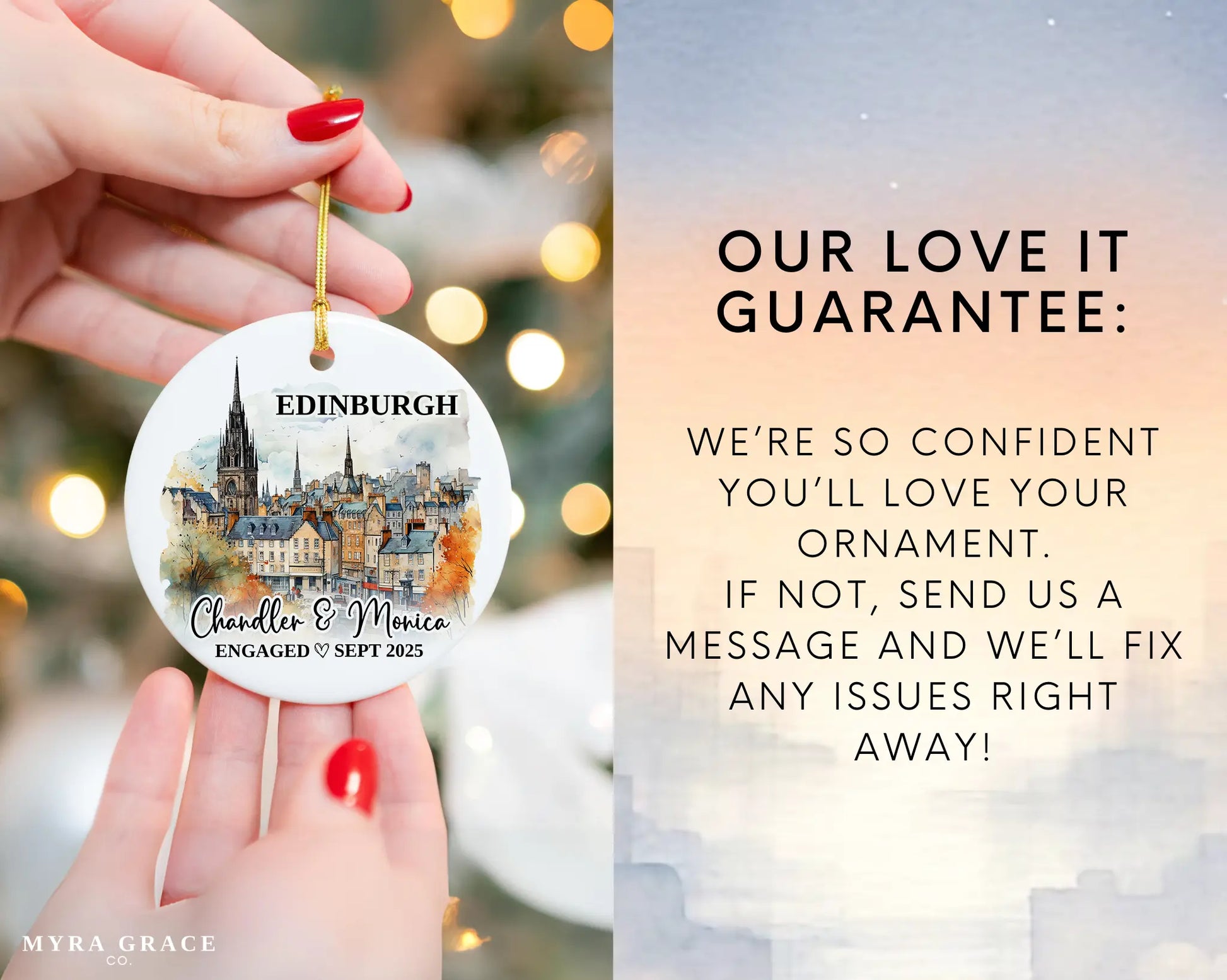 Edinburgh Engagement Ornament Custom Gift Souvenir Bauble Present. Love it