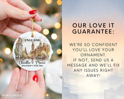 England Engagement Ornament Custom Gift Souvenir Bauble Present. Love it