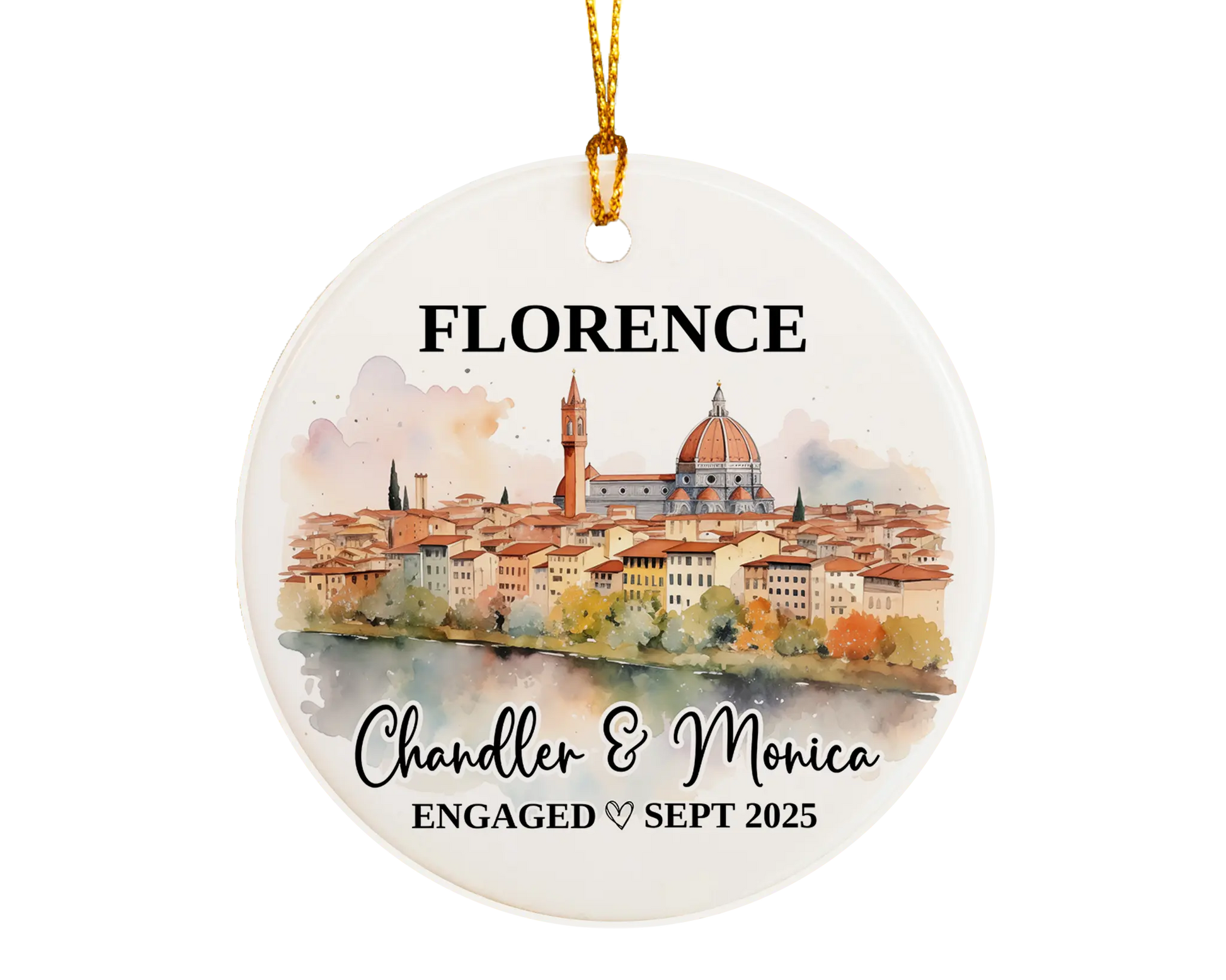 Florence Engagement Ornament Custom Gift Souvenir Bauble Present