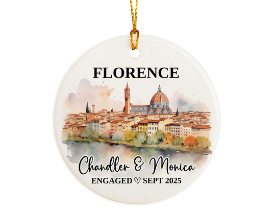 Florence Engagement Ornament Custom Gift Souvenir Bauble Present