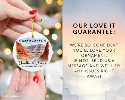 Grand Canyon Engagement Ornament Custom Gift Souvenir Bauble Present. Love it