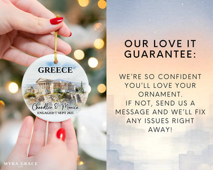 Greece Engagement Ornament Custom Gift Souvenir Bauble Present. Love it