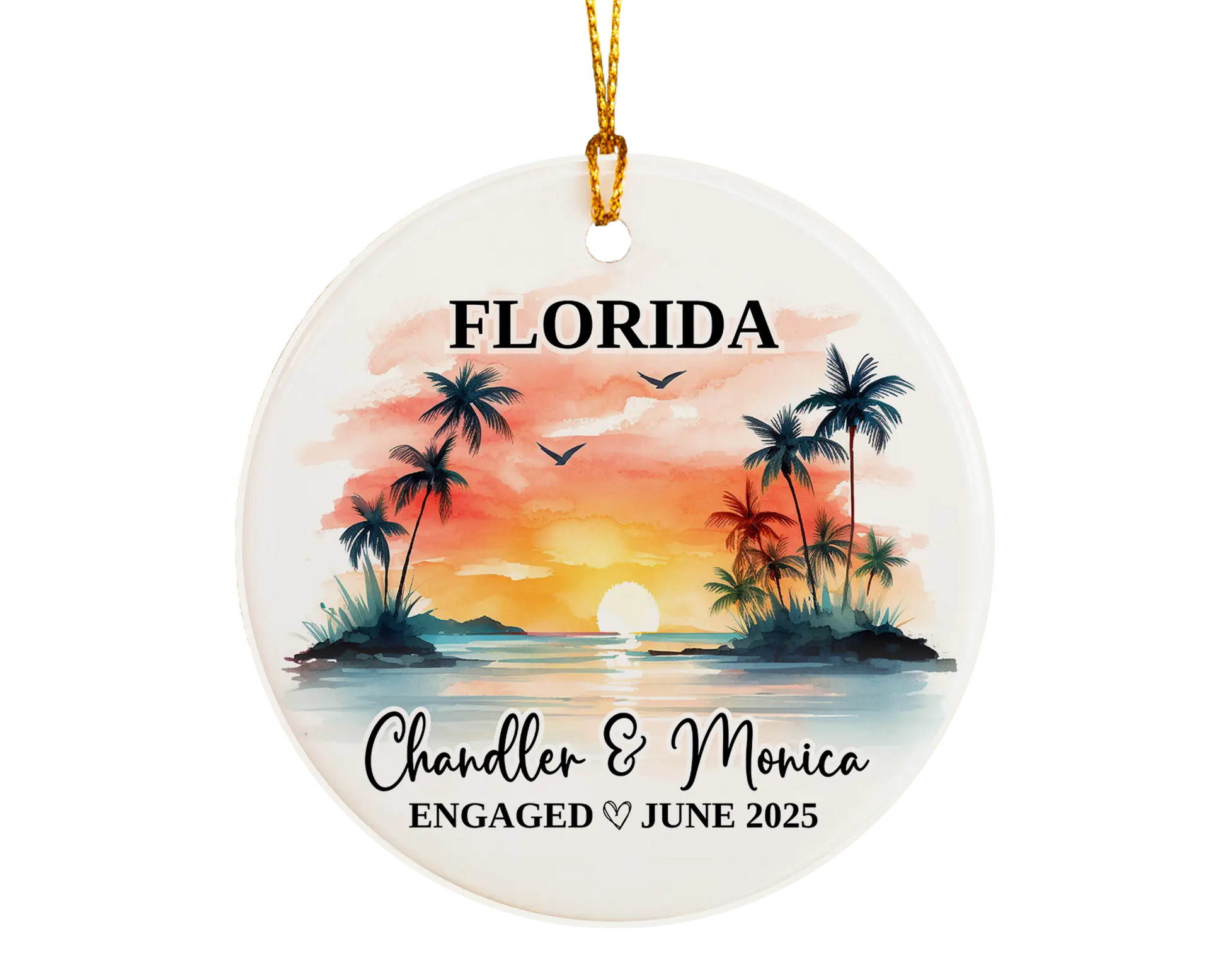 Florida Engagement Ornament Custom Gift Souvenir Bauble Present