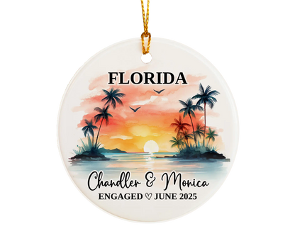 Florida Engagement Ornament Custom Gift Souvenir Bauble Present