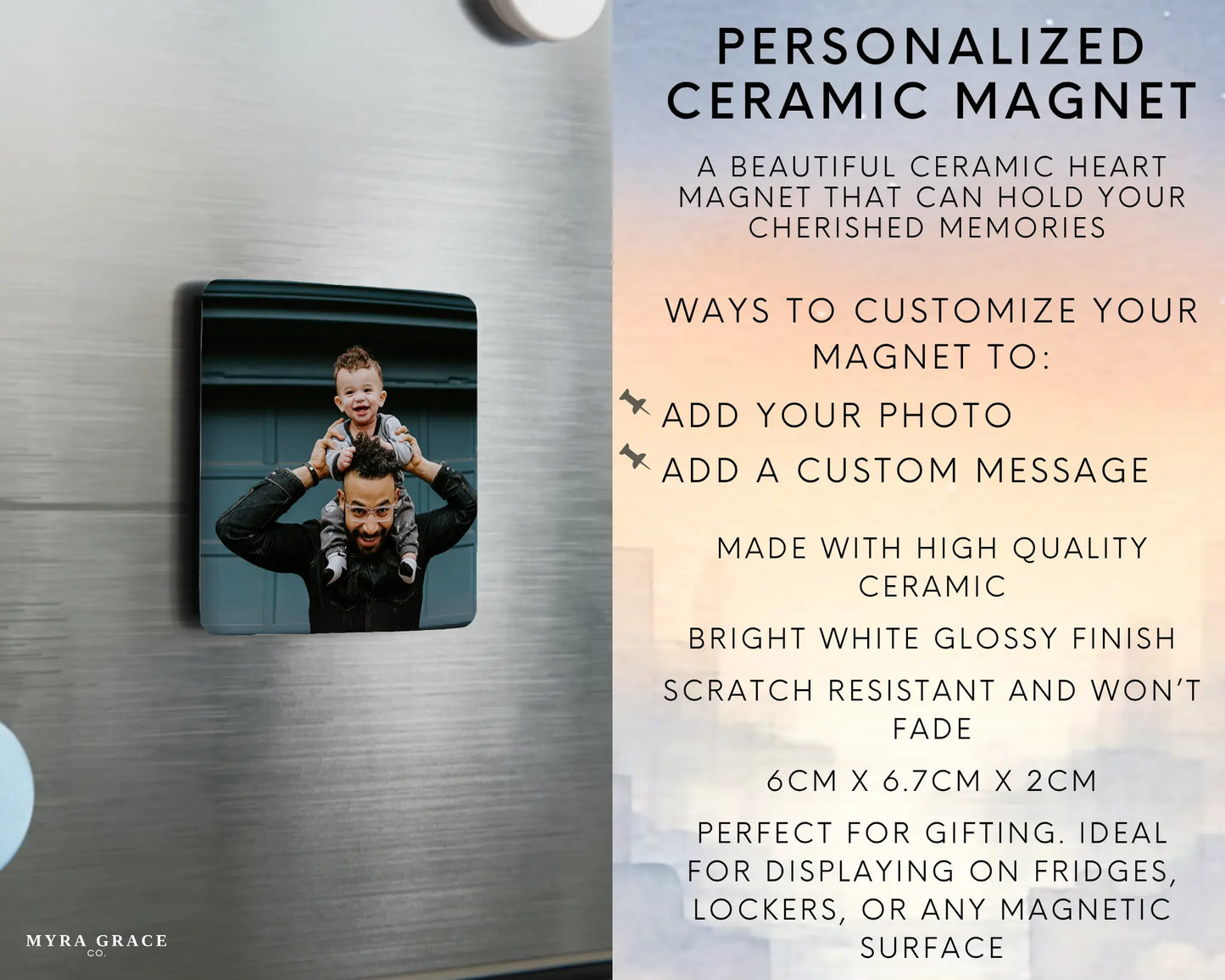 Dad and Son Magnet Custom Personalized Gift Souvenir Present. Infographic