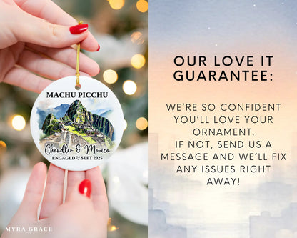 Machu Picchu Engagement Ornament Custom Gift Souvenir Bauble Present. Love it