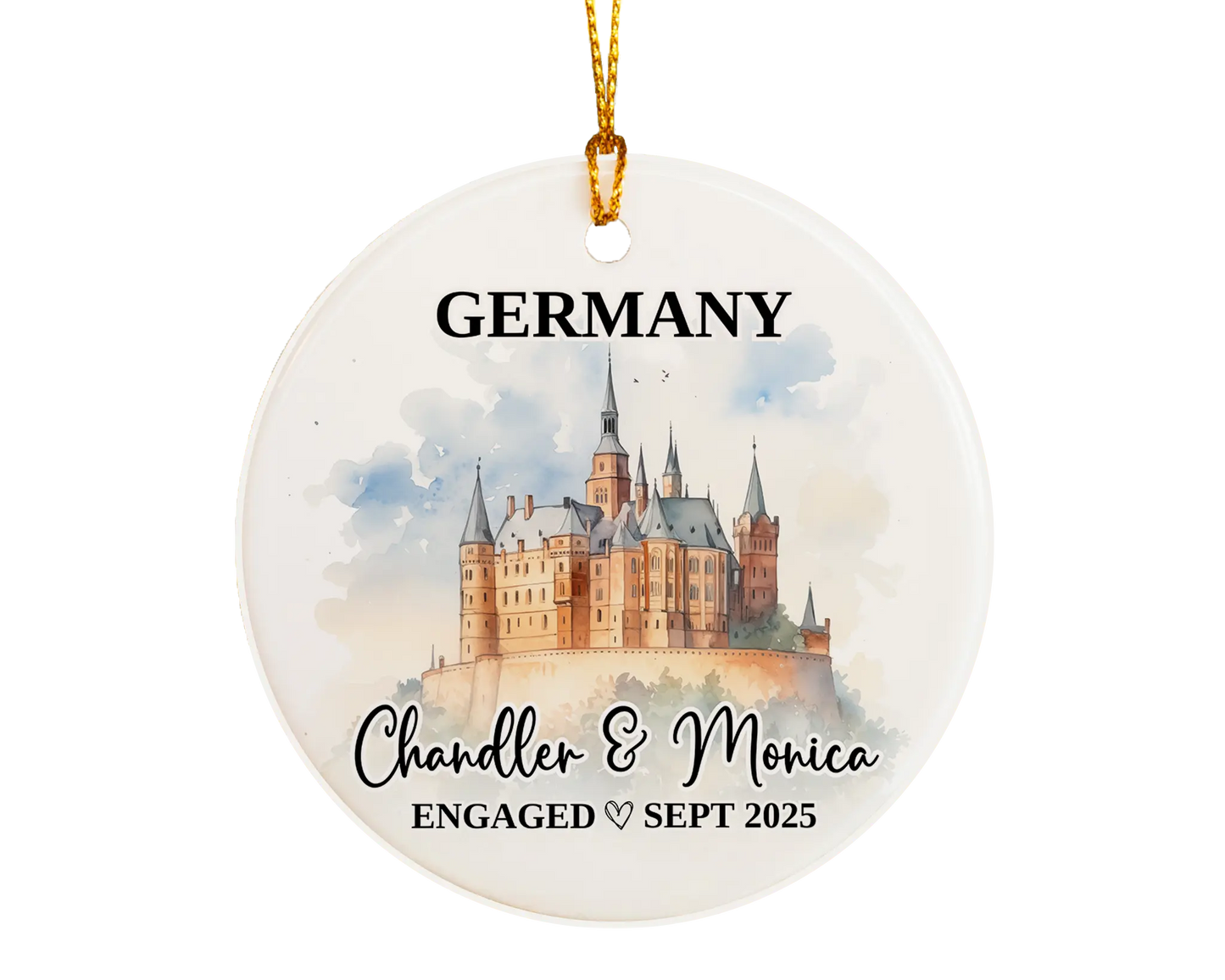 Germany Engagement Ornament Custom Gift Souvenir Bauble Present