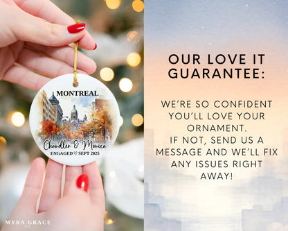 Montreal Engagement Ornament Custom Gift Souvenir Bauble Present. Love it