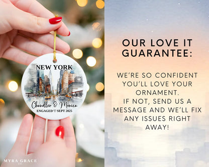 New York Engagement Ornament Custom Gift Souvenir Bauble Present. Love it