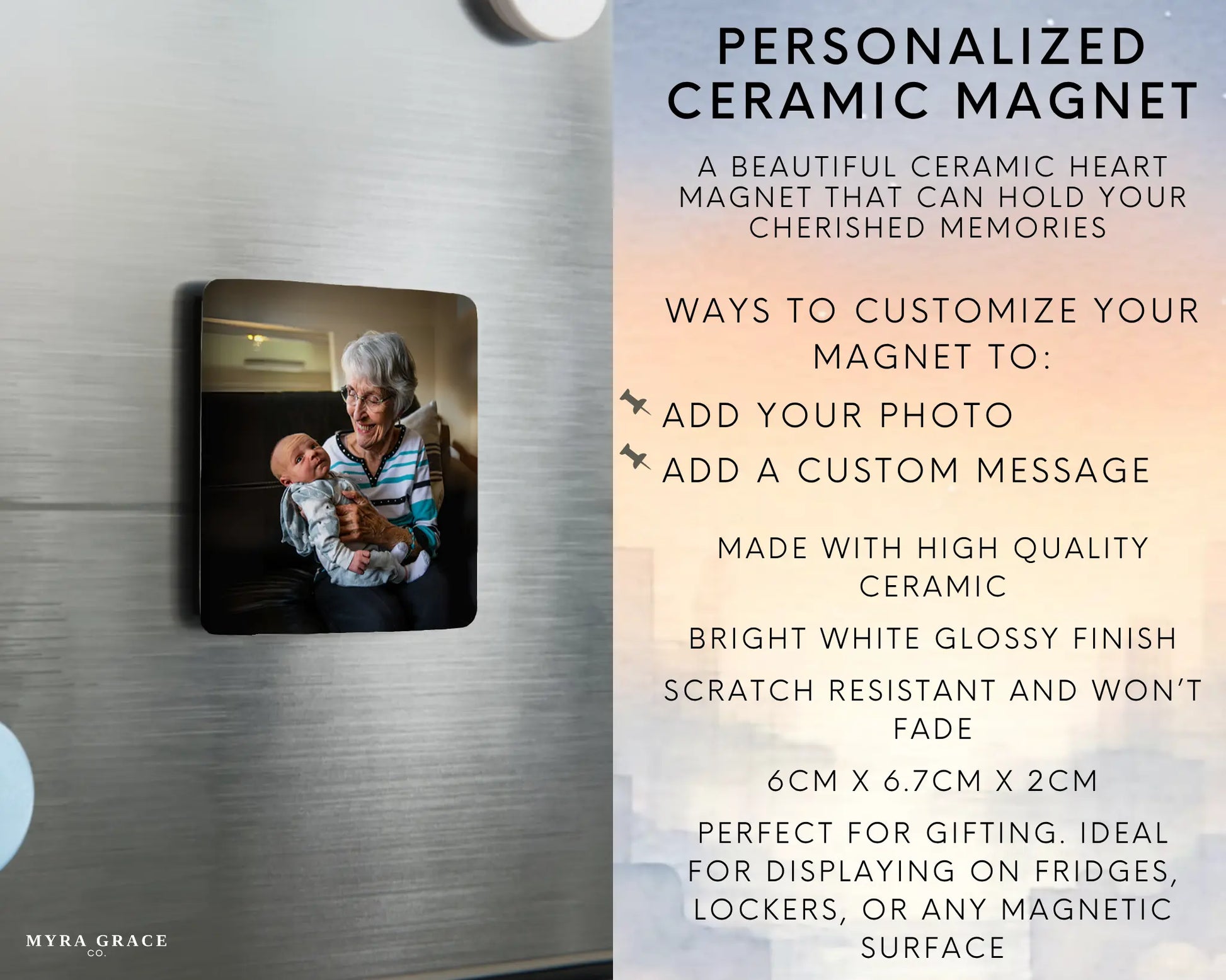 Grandma Magnet Custom Personalized Gift Souvenir Present. Infographic