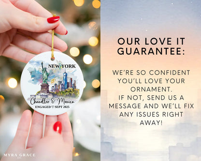 New York Engagement Ornament Custom Gift Souvenir Bauble Present. Love it