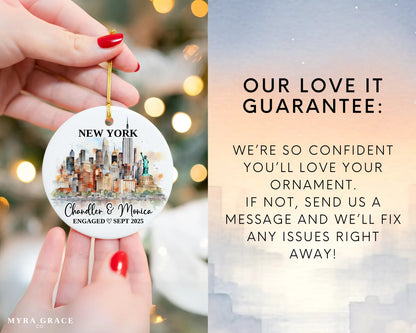 New York Engagement Ornament Custom Gift Souvenir Bauble Present. Love it