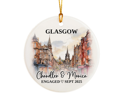 Glasgow Engagement Ornament Custom Gift Souvenir Bauble Present