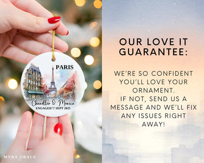 Paris Engagement Ornament Custom Gift Souvenir Bauble Present. Love it