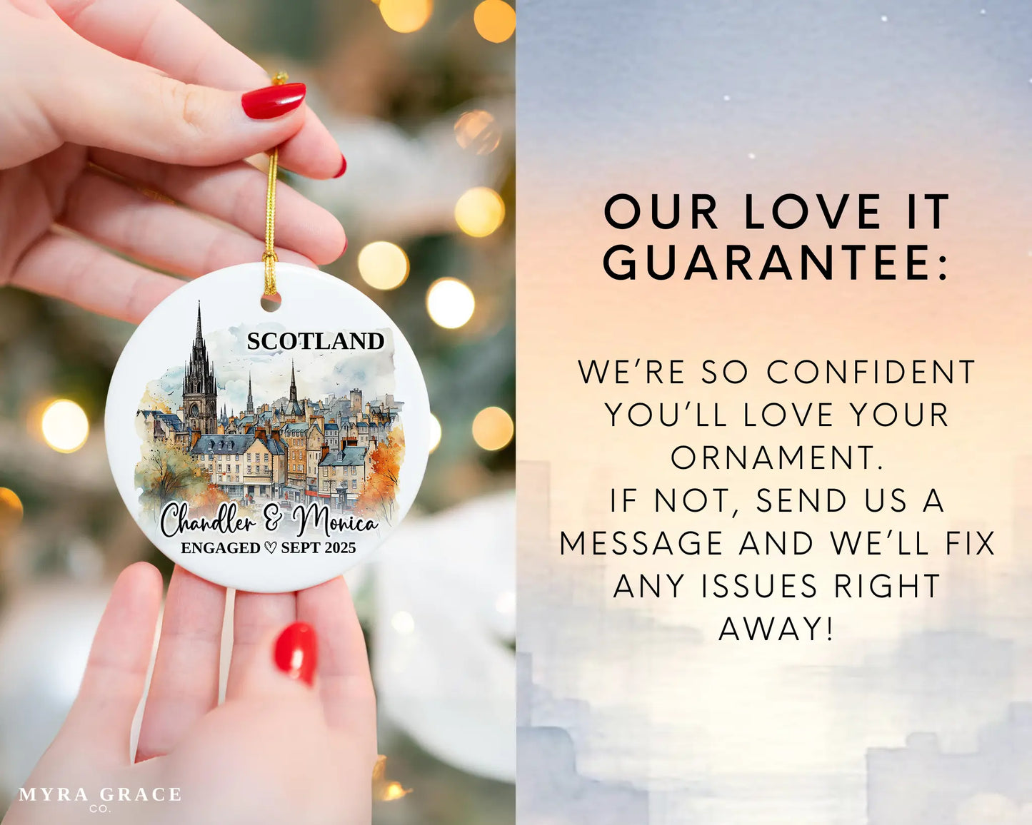 Scotland Engagement Ornament Custom Gift Souvenir Bauble Present. Love it