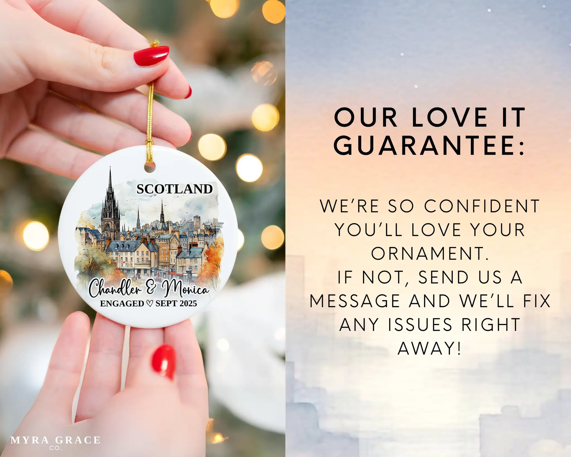 Scotland Engagement Ornament Custom Gift Souvenir Bauble Present. Love it