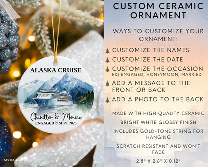 Alaska Cruise Engagement Ornament Gift Souvenir Bauble. Infographic