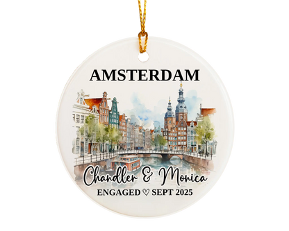 Amsterdam Engagement Ornament Custom Gift Souvenir Bauble Present