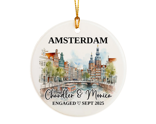 Amsterdam Engagement Ornament Custom Gift Souvenir Bauble Present