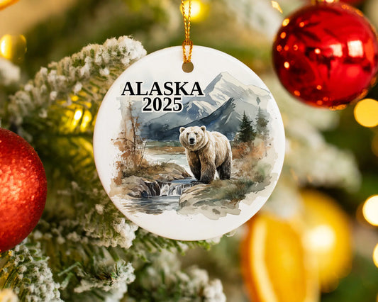 Alaska Ornament, Alaska Bauble, Grizzly Bear