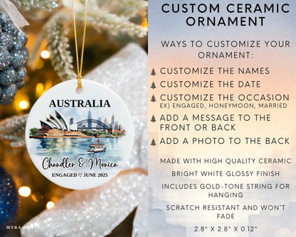 Australia Engagement Ornament Custom Gift Souvenir Bauble Present. Infographic