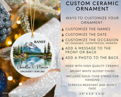 Banff Engagement Ornament Custom Gift Souvenir Bauble Present. Infographic