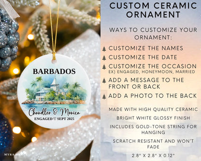 Barbados Engagement Ornament Custom Gift Souvenir Bauble Present. Infographic