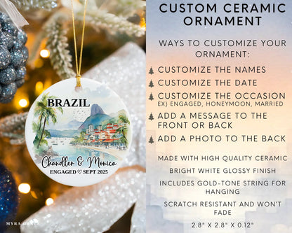 Brazil Engagement Ornament Custom Gift Souvenir Bauble Present. Infographic