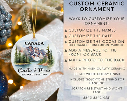 Canada Engagement Ornament Custom Gift Souvenir Bauble Present. Infographic