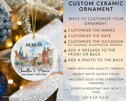 Dublin Engagement Ornament Custom Gift Souvenir Bauble Present. Infographic