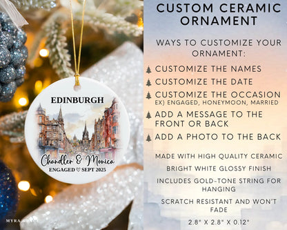 Edinburgh Engagement Ornament Custom Gift Souvenir Bauble Present. Infographic