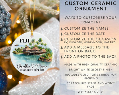 Fiji Engagement Ornament Custom Gift Souvenir Bauble Present. Infographic