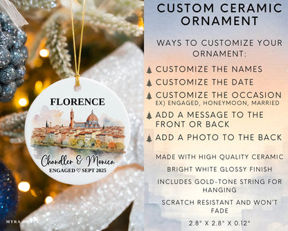 Florence Engagement Ornament Custom Gift Souvenir Bauble Present. Infographic