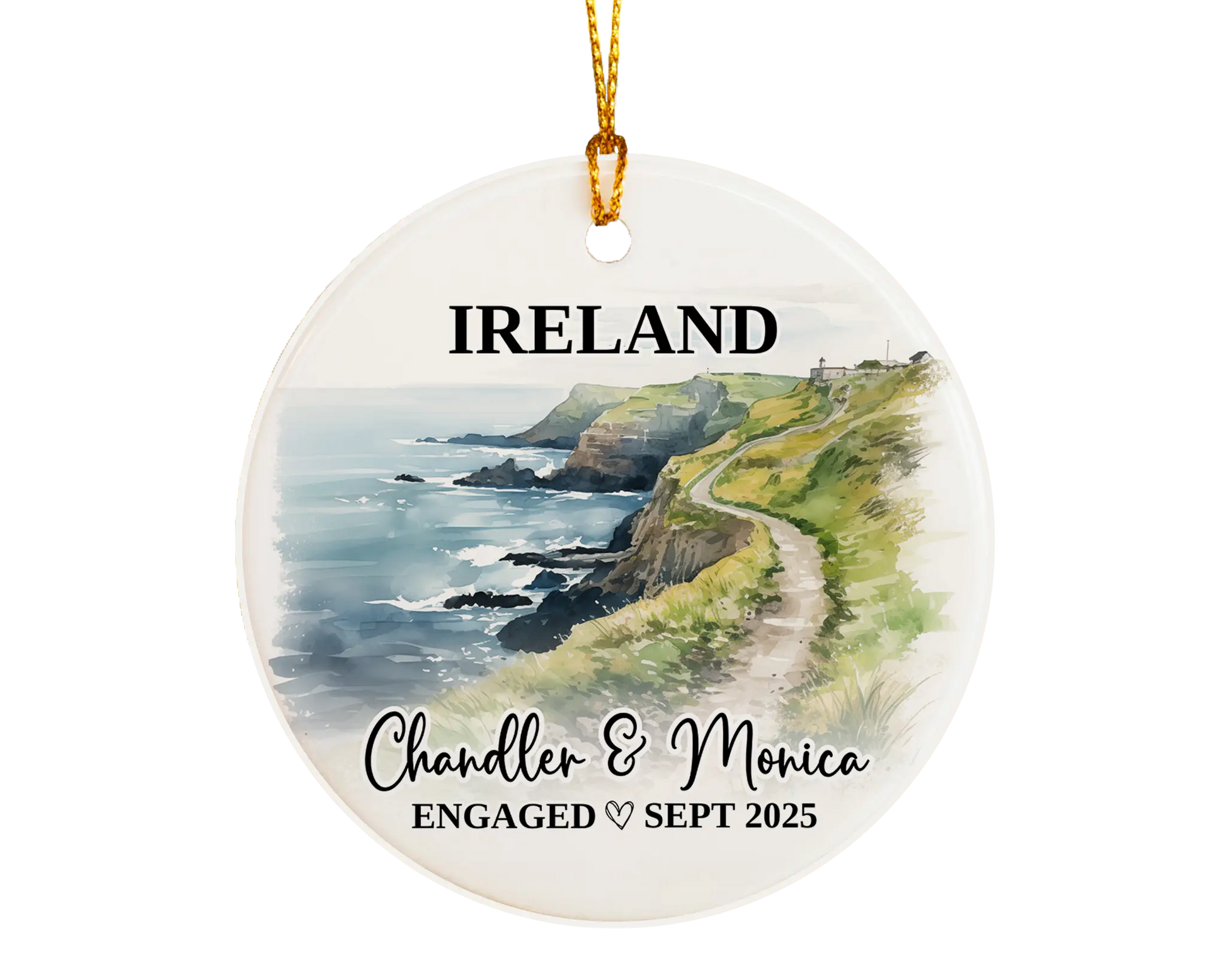 Ireland Engagement Ornament Custom Gift Souvenir Bauble Present
