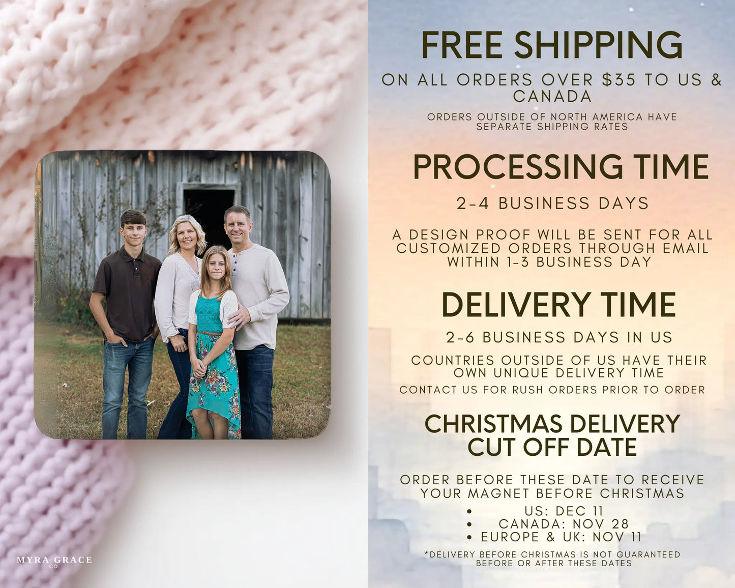 Family Magnet Custom Personalized Gift Souvenir Present. Free Shipping