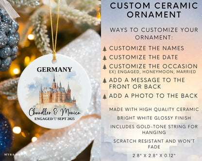 Germany Engagement Ornament Custom Gift Souvenir Bauble Present. Infographic
