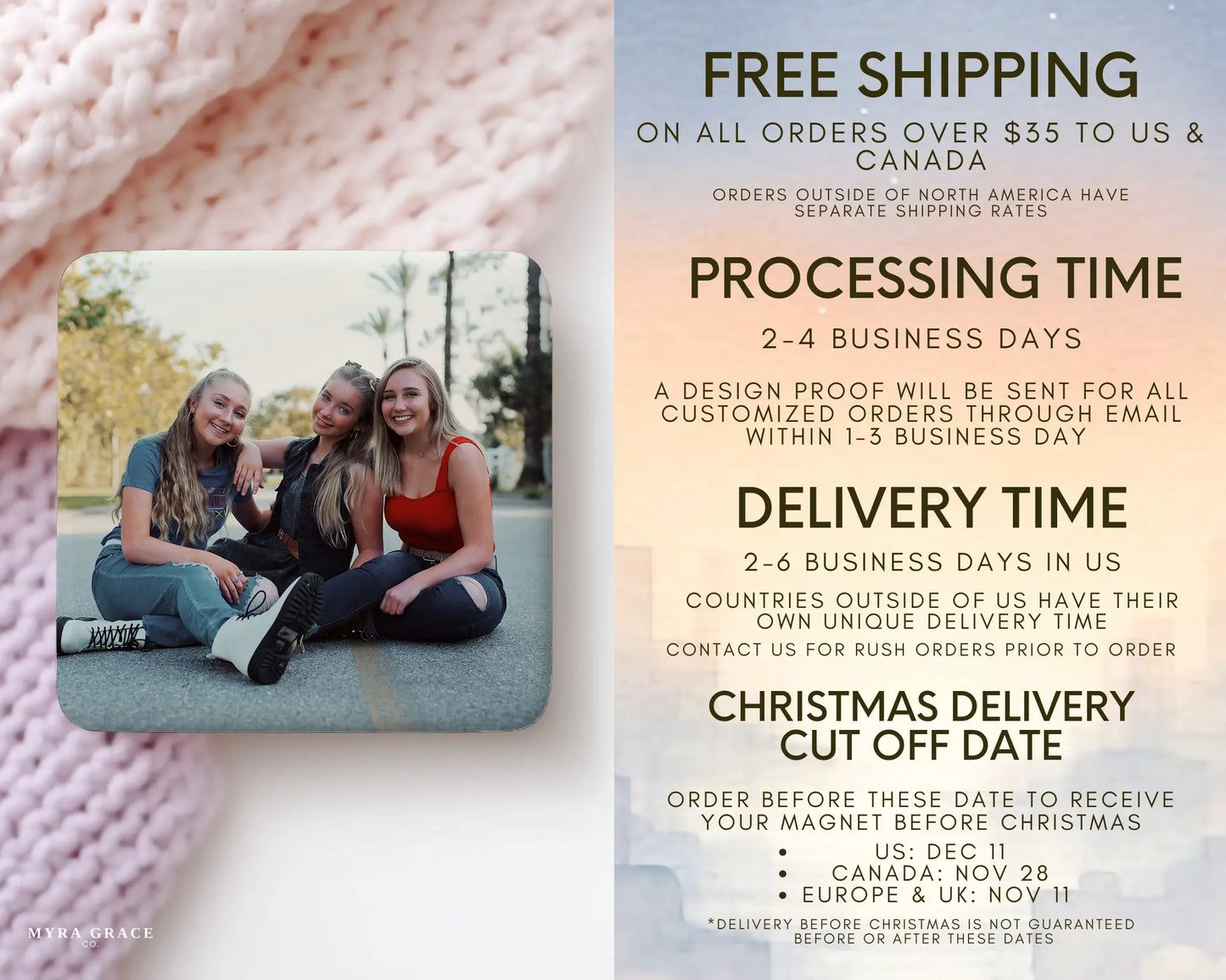 Friends Magnet Custom Personalized Gift Souvenir Present. Free Shipping